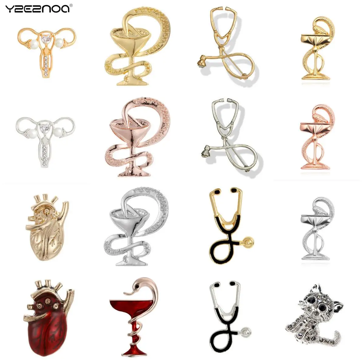 1Pcs Medico Infermiere Abbigliamento Accessori Stetoscopio Spille Medico Spilla Delicato Medico Gioielli Delle Donne Degli Uomini Straniero Le Cose