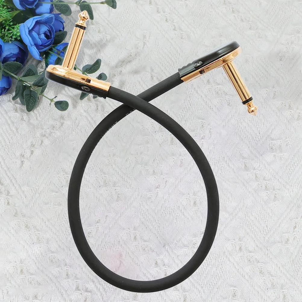 30Cm 골드 기타 이펙터 케이블 고전도성 구리 플러그 기타 페달 효과 장치용 오디오 연결 와이어 스테이지 오디오