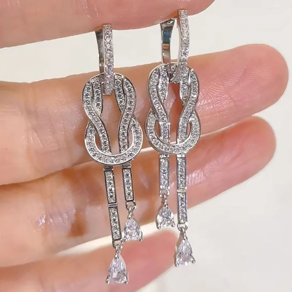 

Женские серьги-подвески из белого золота, 10 к
