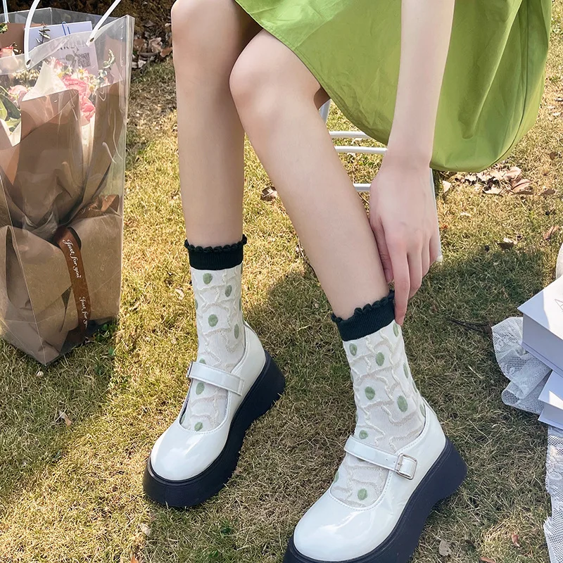 5 Pairs of Women's Forest Plants Flowers Spring and Autumn Fashion Retro College Style Cute and Interesting Mid Tube Socks