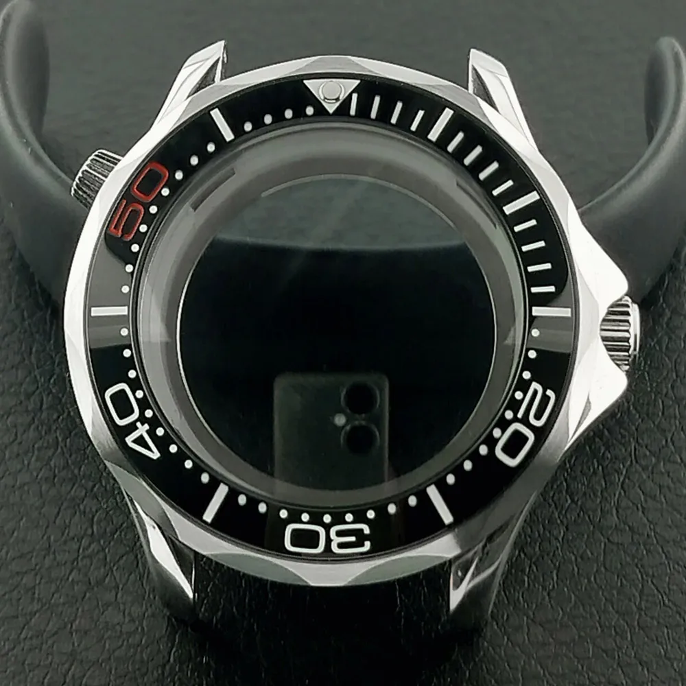 Men's 42mm Mechanical Watch Case with Luminous Dial and Assembled Parts