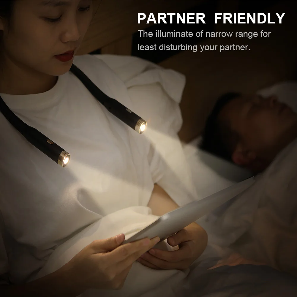 LED Rechargeable Neck Light 3 Modes Hug Reading Lamp Portable Book Lamp Novelty Flashlight Book Night Light Neck Led Light Night Light Mini Night Light Book Light Mini Led Light