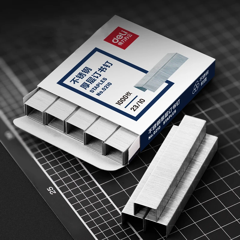 델리 5000개입 헤비듀티 스테이플 사이즈 23/10 데스크탑 스테이플러용 책 제본 사무용품 바인딩 용품