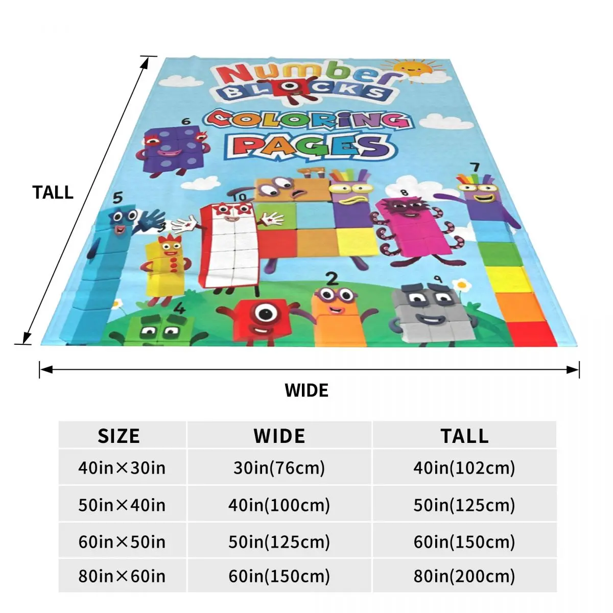 N-Numberblocks-s Cartoon Blankets Flannel Summer Air Conditioning Anime Multi-function Warm Throw Blanket for Sofa Bedspreads 6
