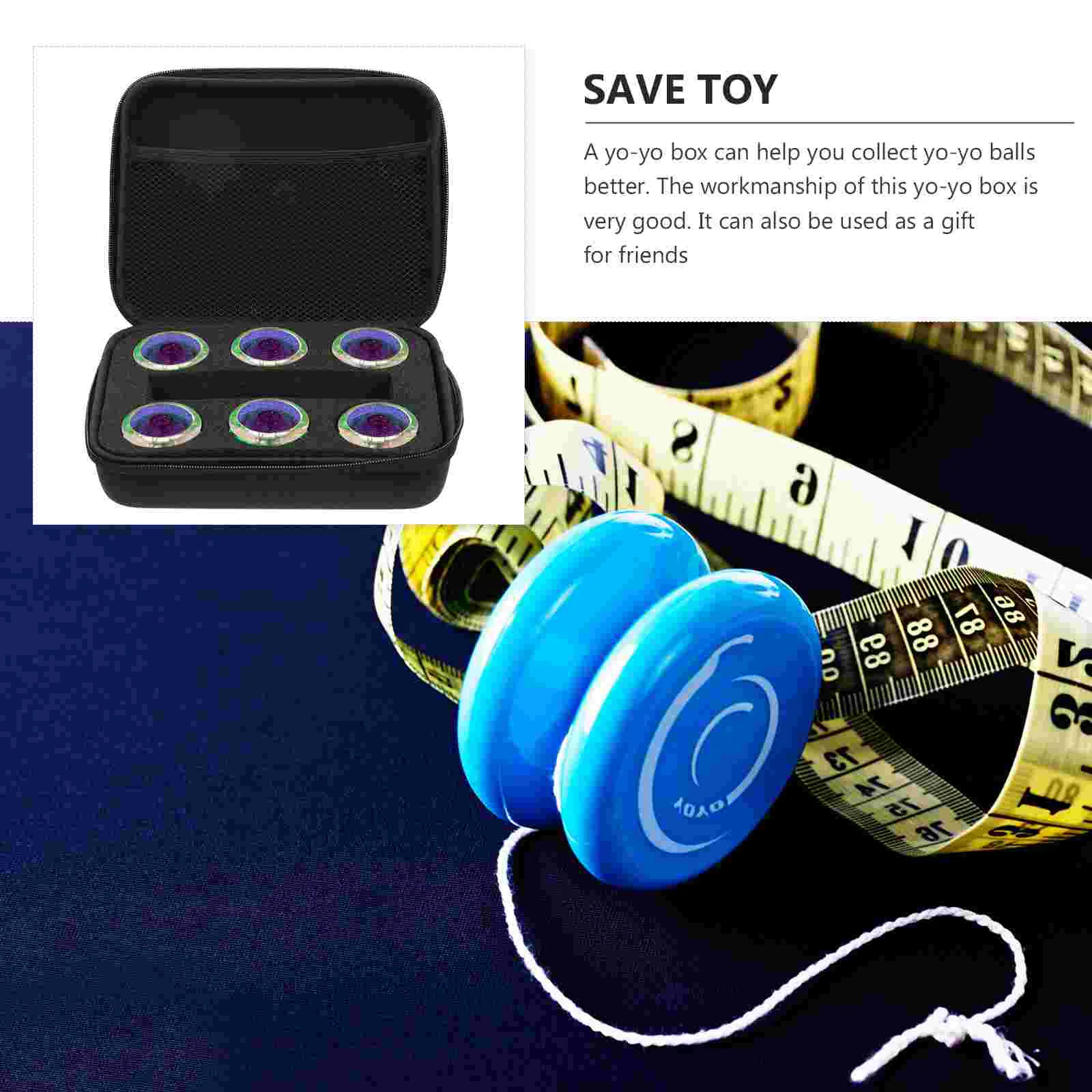 Eva Sponge Yoyo Storage Bag Lightweight Case With Handle Mesh Pocket Zipper Toy Box For Balls Accessories Hobby Collectibles