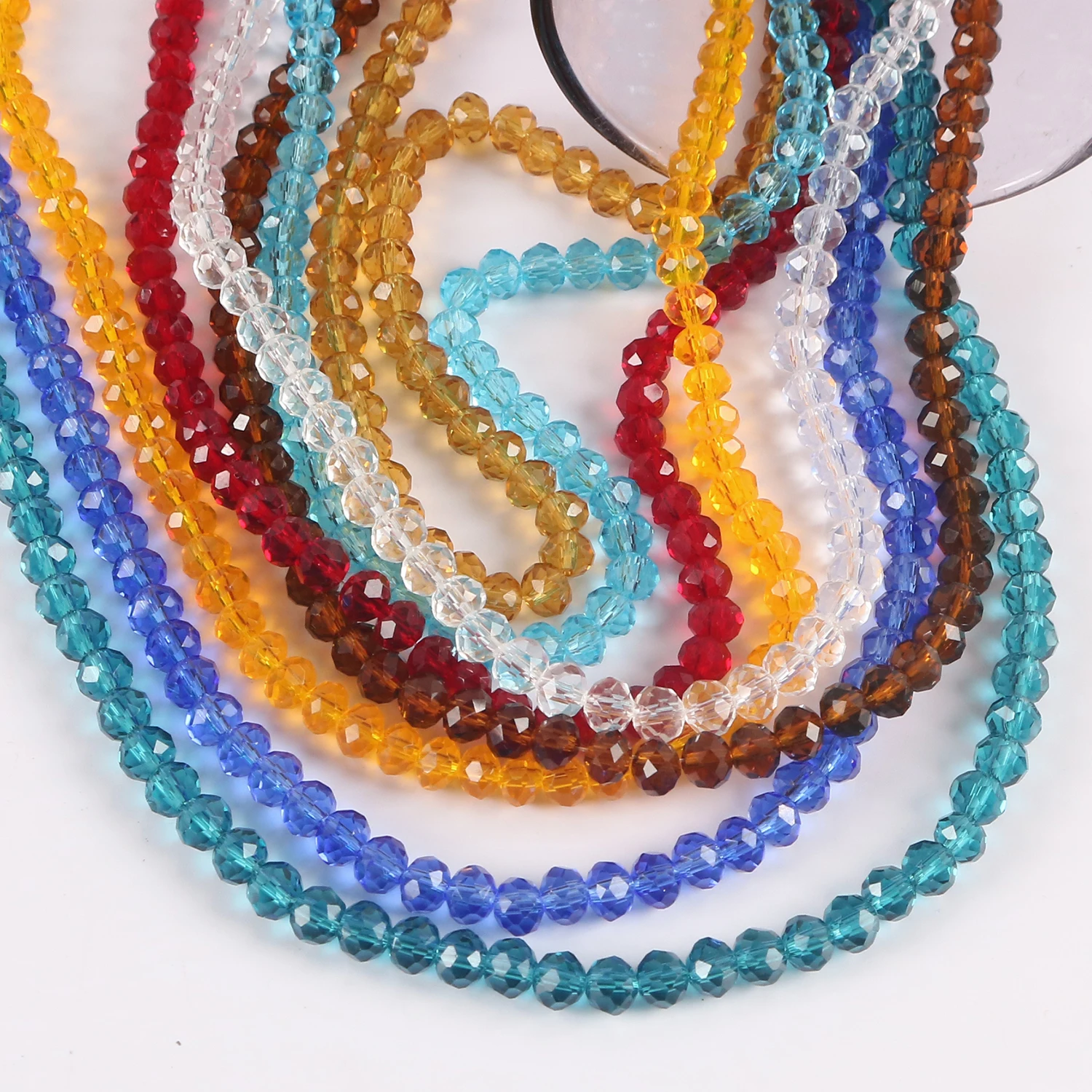 4mm 6mm 8mm Glass Beads Round Crystal Beads Colorful AB Spacer Bead  Rhinestone For Bracelet Jewelry Making DIY