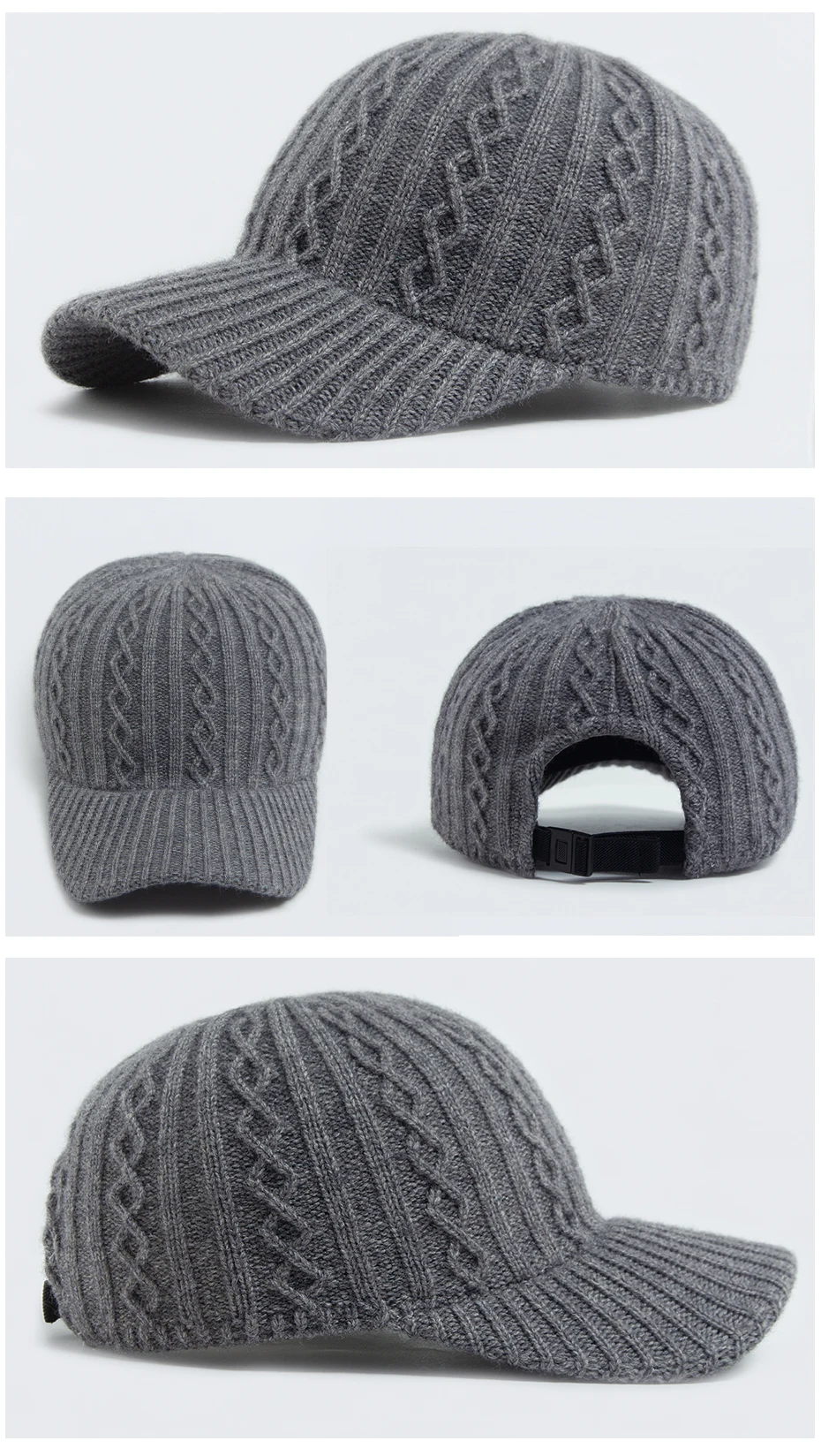 Neue Gestrickte Baseball Kappe Frauen Mode Männer Herbst Winter Warme Mütze Vintage Casual Caps Für Damen Snapback Weibliche Einstellbar – Detail 5