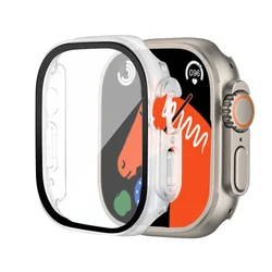 Premium Screen Protector with PC Bumper for Apple Watch Ultra - Tempered Glass Case Accessory (Matte Clear 02)