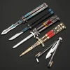 New Animation Game Genshin Impact Butterfly Knife Toy Unsharped Metal Weapon Wolf's Last Road Stick Cyno Weapon Model Gift 1
