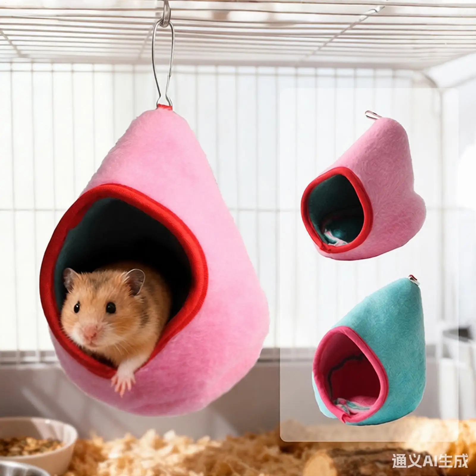 Amaca per Piccoli Animali, Decorazione per Gabbie di Topi, Cuccia per Criceti e Scoiattoli, per Relax e Riposo, Uso Interno ed Esterno, per Piccoli Animali Domestici - immagine 2