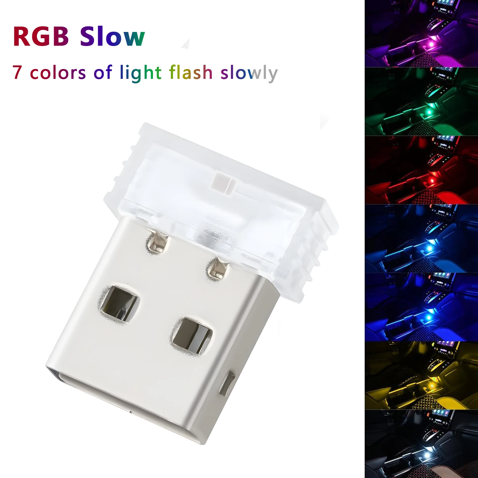 4pcs Mini USB LED Interior Atmosphere Lights