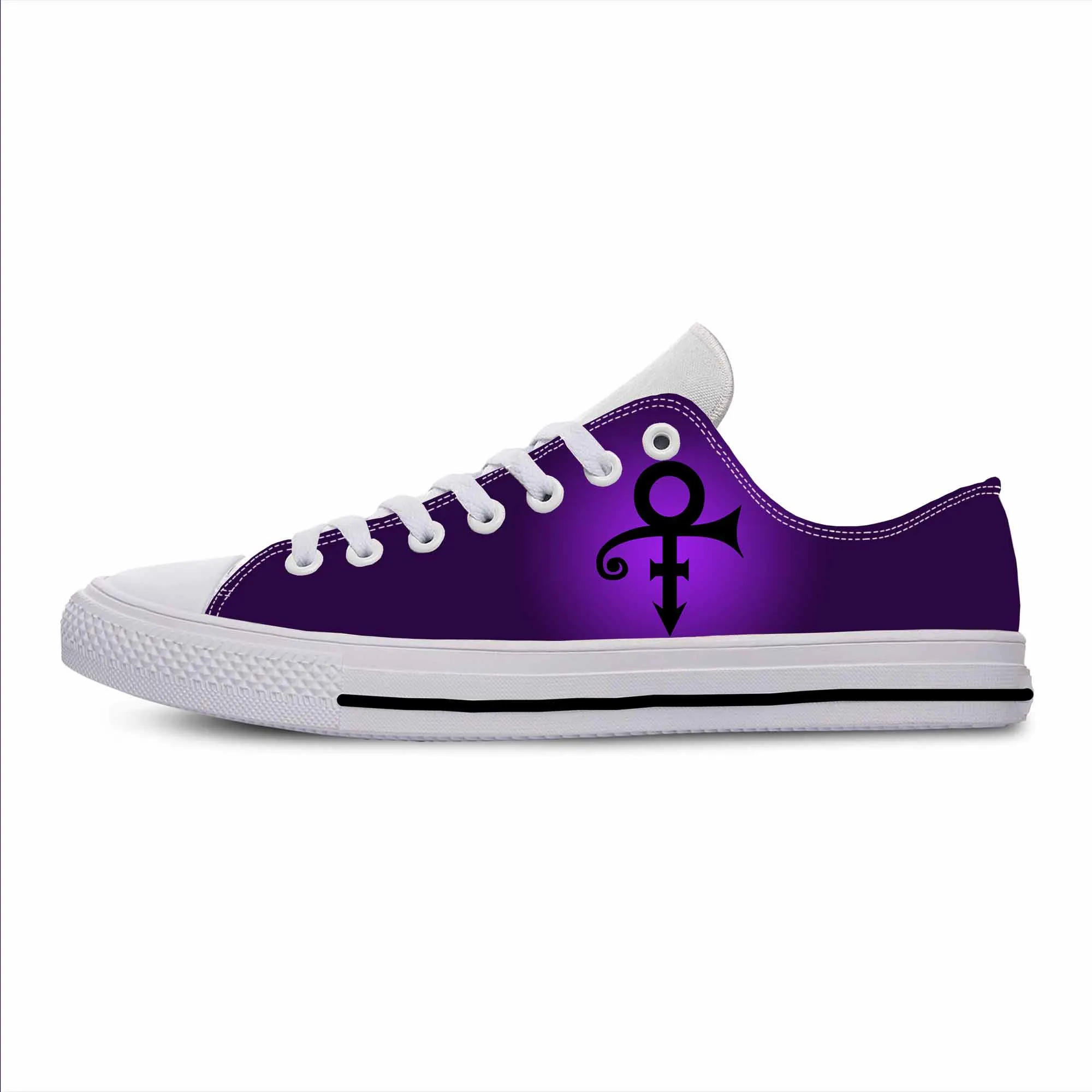 

Повседневные тканевые кроссовки Rain Symbol Rock Music Singer Purple Prince Guitar, удобные дышащие кроссовки с низким берцем и 3D-принтом для мужчин и женщин