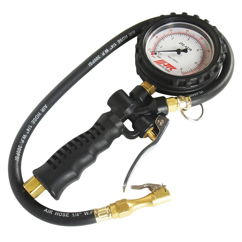 Манометр шинный 3-х функциональный 170PSI JTC 4236 (Длина трубки 600 мм большой