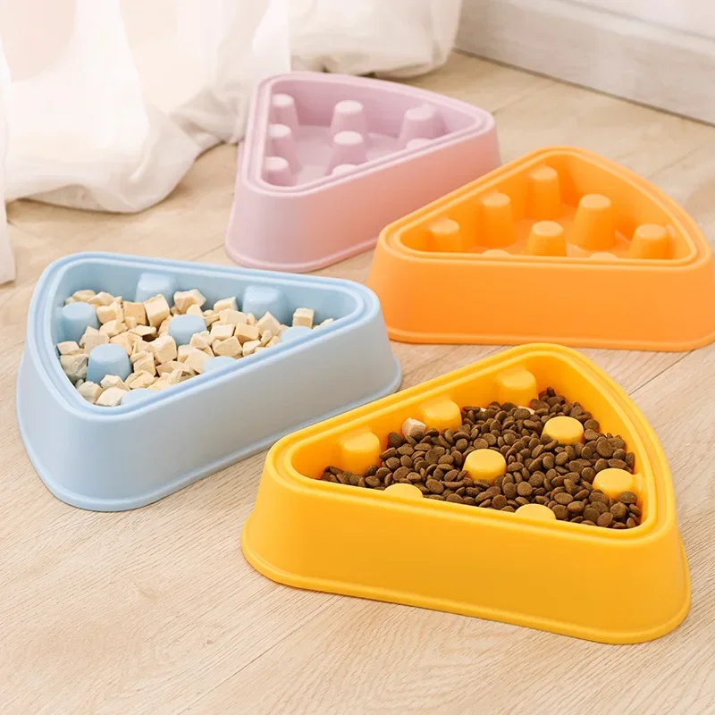 Pet Feeding Bowl Cartoon Pizza Shape Dogs Slow Food Durable Feeder Puppy Puzzle Anti-choking Non-slip Cats Bowl Pet Supplies