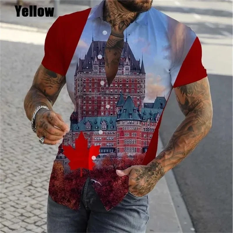 thumbnail image 1 of Nueva camisa hawaiana con estampado completo "I Love Canada" de verano para hombre, camisa informal de manga corta con botones para hombre, camisa de playa de talla grande, 1 of 5