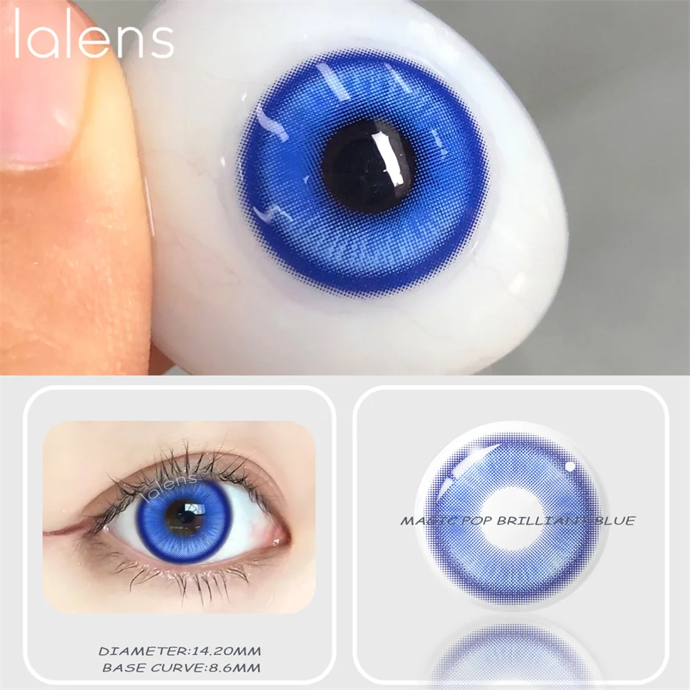 Vibrant Blue & Brown Cosplay Colored Contact Lenses - 6-Month Wear, 2-Pack