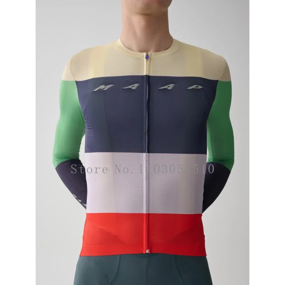 Pro Cycling Jersey Men Woman Breathable Bicycle Clothing Road MTB Bike Long Sleeve Thin 2025 Team