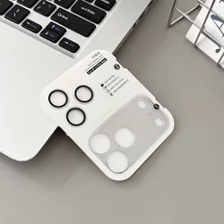Premium Camera Lens Protector with Wing Net Design - Tempered Glass Luxury Stickers - iPhone 17 Pro (Silver)