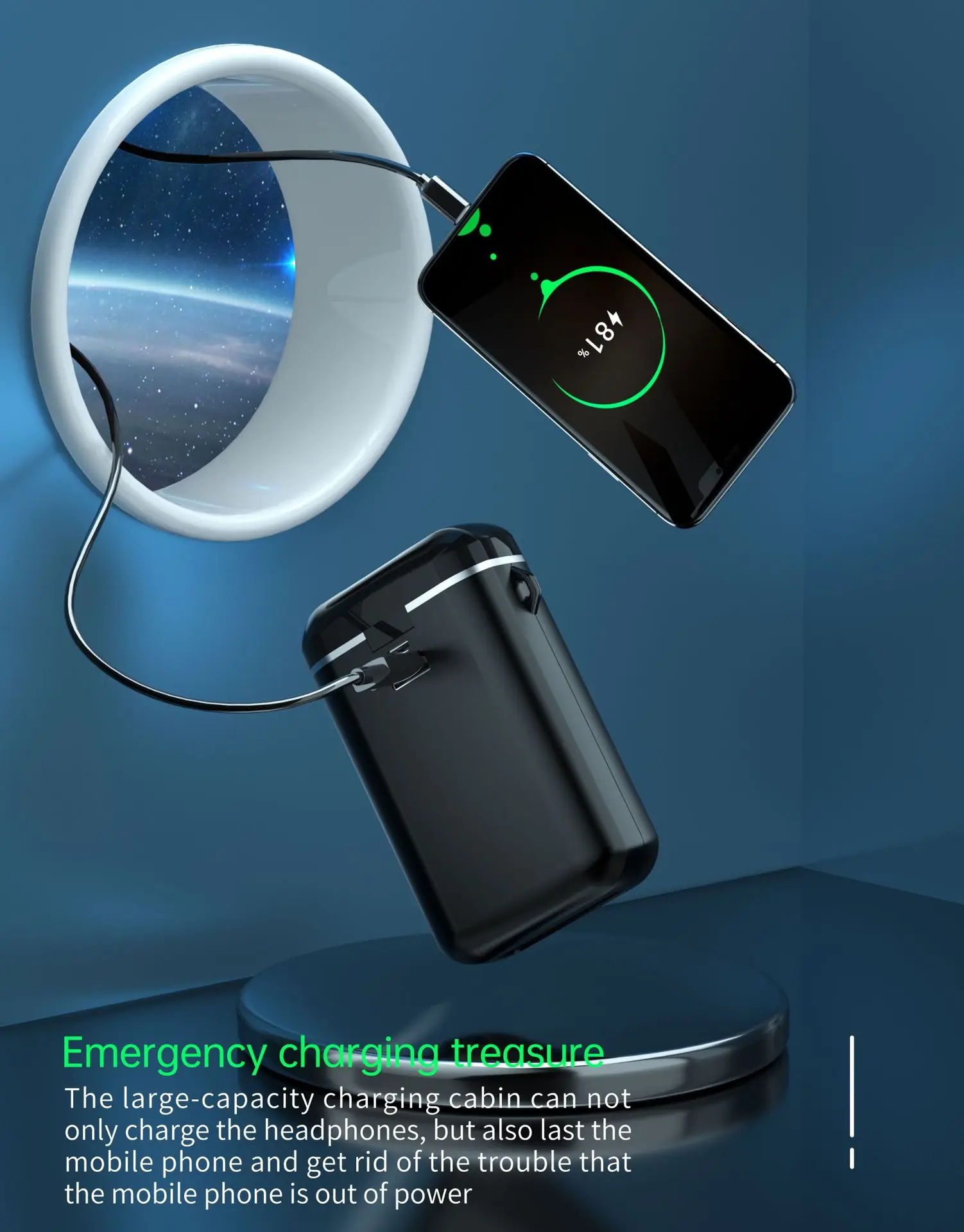 Wireless Earbuds M6 TWS Flashlight Digital Display 4000mah Power