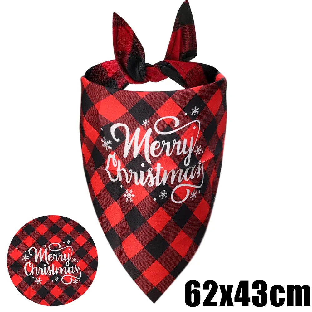 20/10/1 piezas Bufanda triangular para mascotas para perros grandes Bandanas para fiestas navideñas para perros y gatos Patrón de letras de Papá Noel rojo Suministros para mascotas