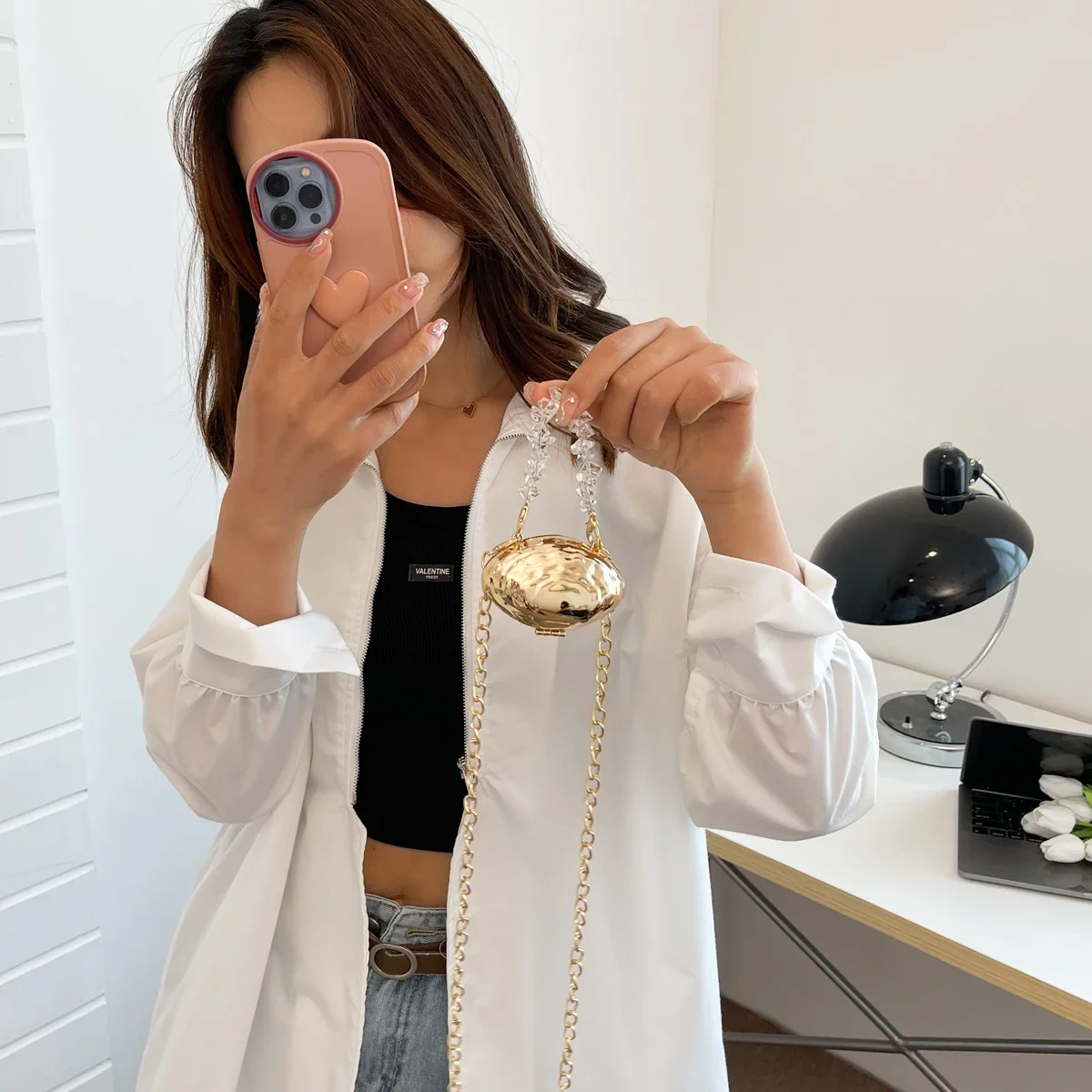 2024 New Lipstick Bag for Wommen High Quality Metal Shoulder Bag Designer Mini Crossbody Bag Cute Purse 2