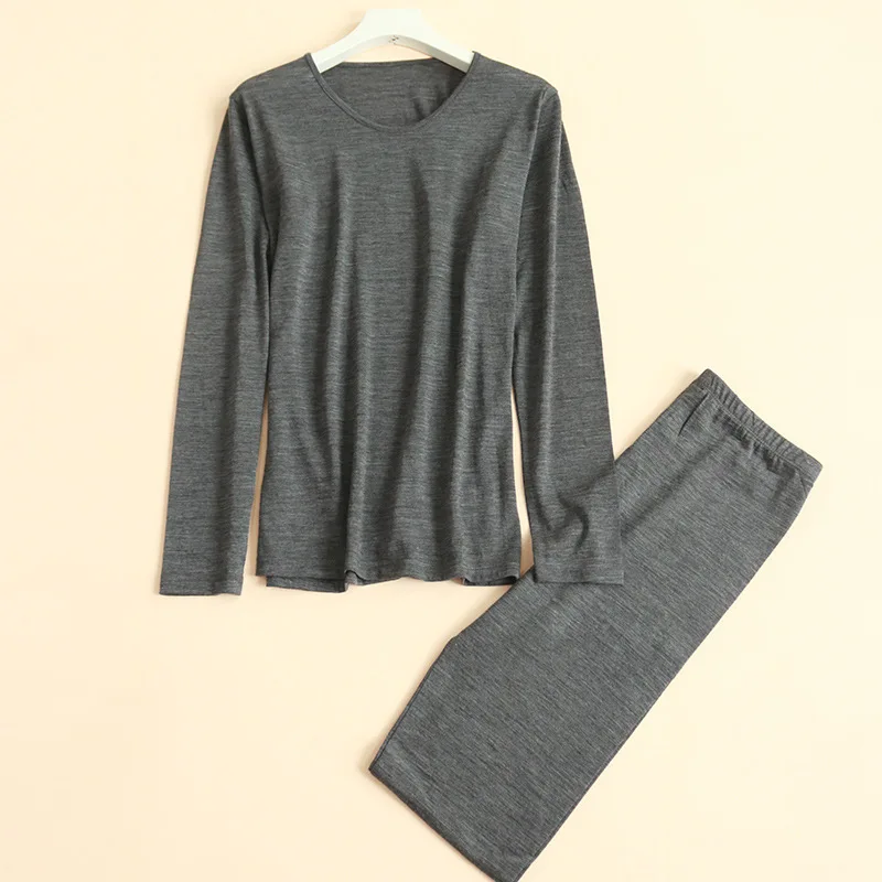 Thermal Underwear Sets 100 wool thin base layer thermal underwear spring set long johns women warm inner wear woman clothes suit sets merino baselayer