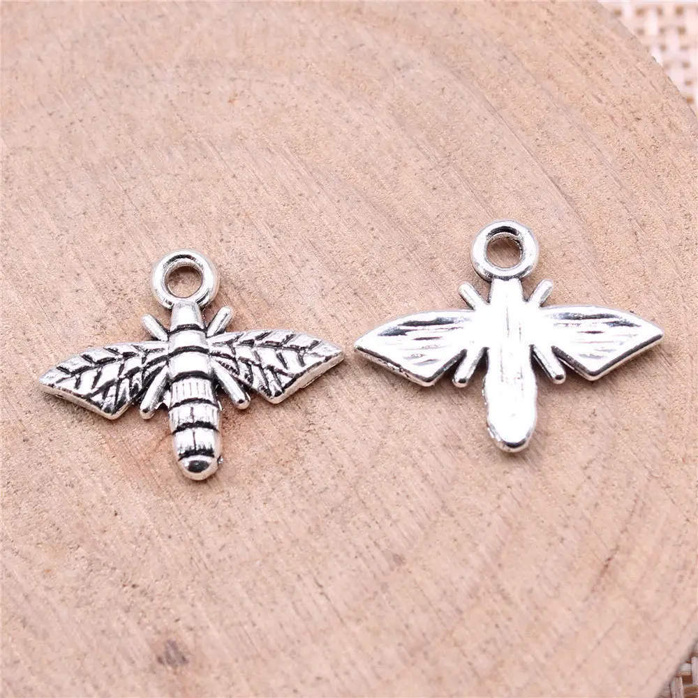 

Men Accessories Bee Charms For Jewelry Making 14x18mm 20pcs