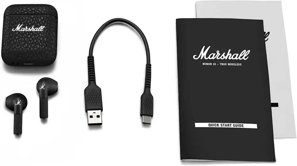 Marshall MINOR III Portable Wireless Headphones HIFI Sound Bluetooth Earphone with Charging Case Sport Semi-In-Ear Headphone