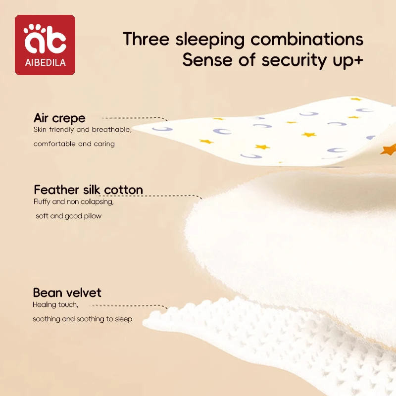 AIBEDILA Newborn Pillow Pad Cotton Bean Velvet Cartoon Pattern Flat Pillow 0-1T Bebe Baby Anti Vomiting Pillow Pad 6