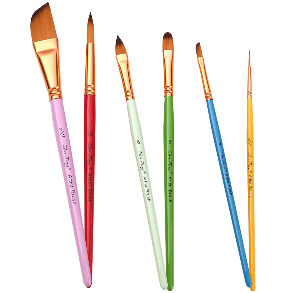 Pigment Paintbrush Oil Painting Brush Flat Tips Paintbrush Art Student Supplies Paint Brush Portable Acrylic Paint Brushes