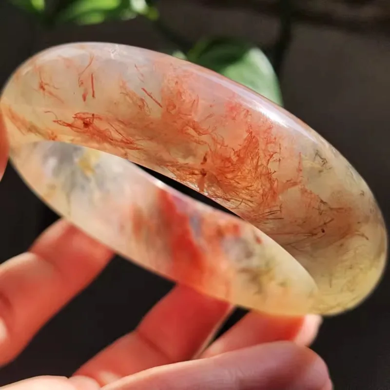 

Natural Rare Frosted Blossom Colorful Colorful Water Plants Agate Chalcedony Bracelet Perfect Plastic Feeling Ice Bottom