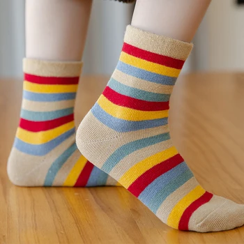 جوارب بأنبوب متوسط مسامي للأولاد والبنات الصغار ، جوارب رياضية برسوم كرتونية ، الربيع والخريف ، 5 أزواج ، تتراوح أعمارهم بين 0-8 سنوات 6