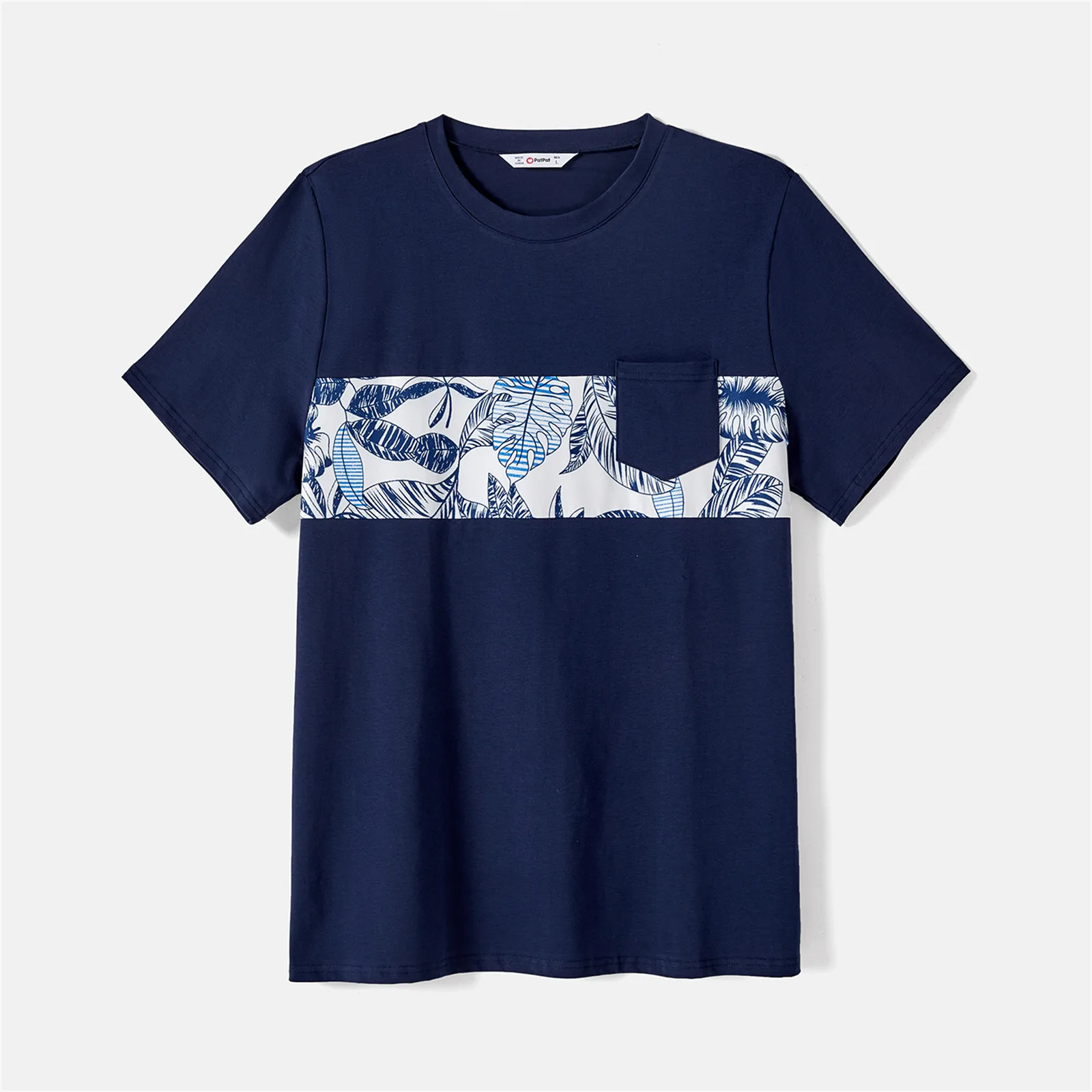 PatPat Family Matching Outfits 95% Cotton Allover Plant Print Short-sleeve Belted Spliced Dresses and T-shirts Family Look Sets matching outfit matching tshirts