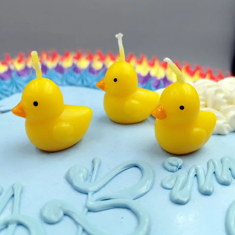 3pcs Animal Duck Shaped Birthday Candle Children's Personalized Cake Decoration Birthday Candle Creative Process Simulation