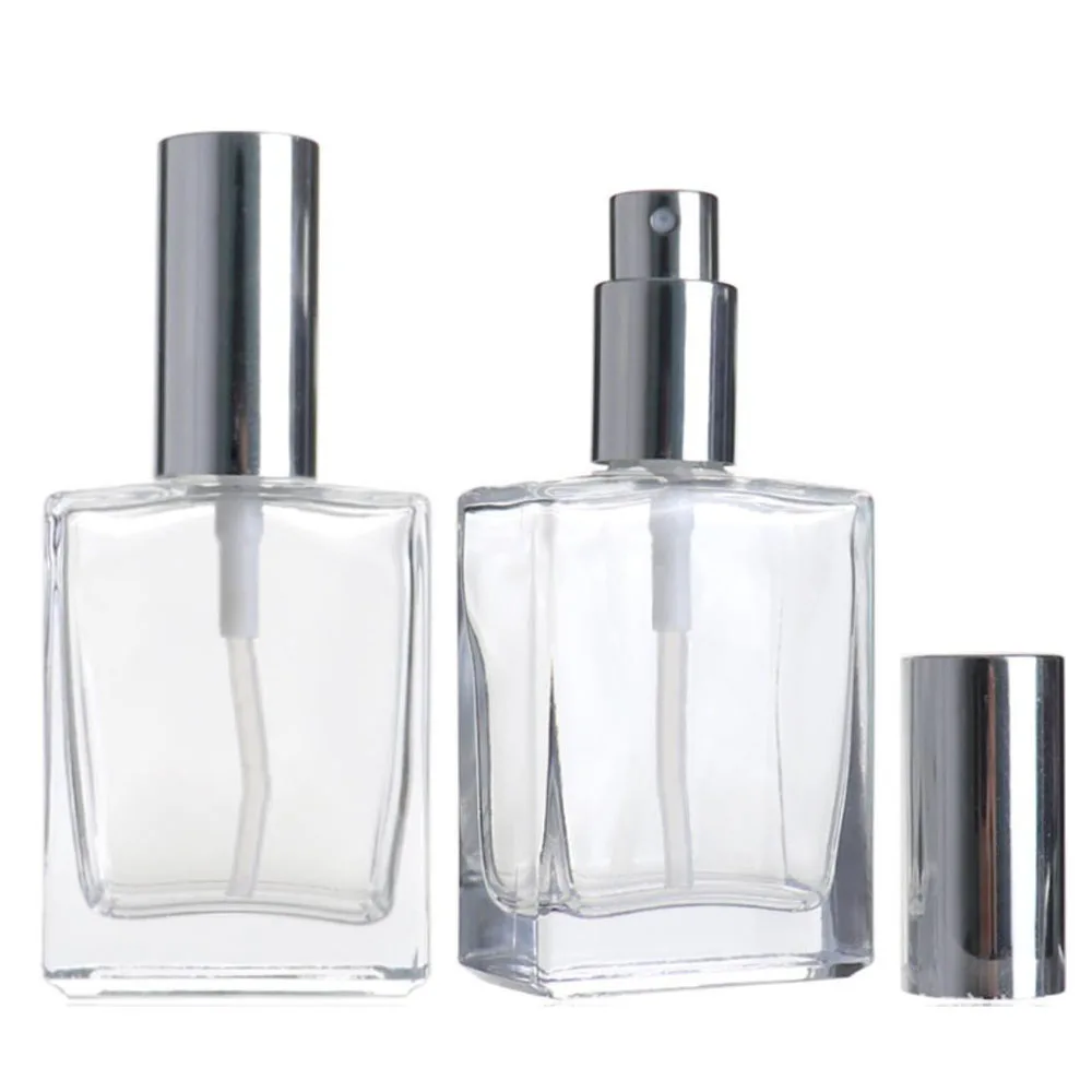 Glass Perfume Spray Bottle 15ml 30ml 50ml 100ml Essential Oils Perfume Refill Bottle Atomizer Refillable Flat Clear Jar 1X 3X spray bottle