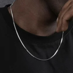 Sleek Stainless Steel Box Chain Necklace - Unisex Fashion Accessory - 60cm (Silver Color)