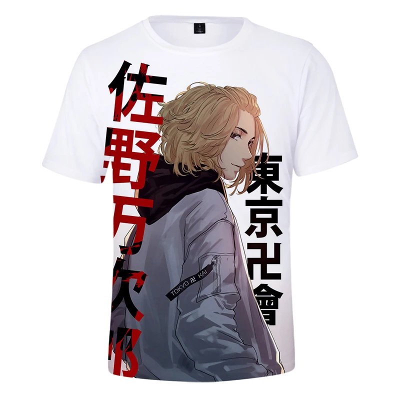 

Hot Tokyo Revengers Cosplay Men T-shirt Sano Manjirou Ken Ryuguji Haori Anime t shirt Summer Short-sleeve Men clothing Tee tops