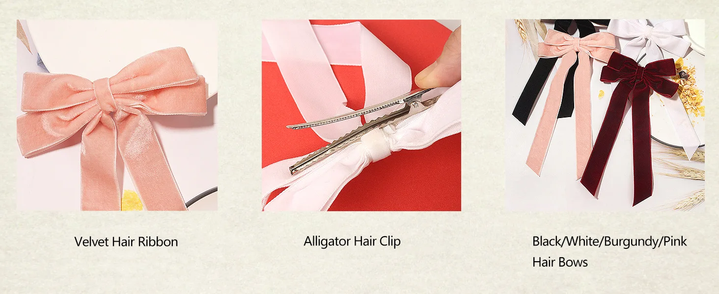 Trendy Samt Bogen Band Haarnadeln Frauen Kinder Mädchen Haar Clips Pin Barrettes Zubehör Haarspange Kopfschmuck Kopfbedeckung Ornament – Detail 1