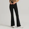 High Waist Buttock Lifting Flared Sports Fitness Yoga Wide Leg Pants 3