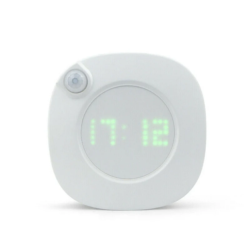 LED Digital Time Wall Clock With PIR Motion Sensor 360 Degrees USB