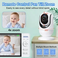 Pas de WiFi 7 pouces bébé moniteur 2 voies Audio Vision nocturne 4X Zoom sans fil enfants Protection Surveillance caméra vidéo 5000mAh batterie 2