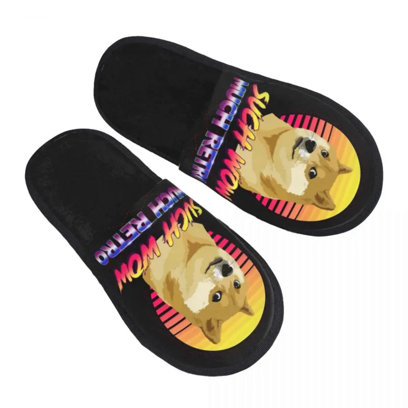 

Such Wow Much Retro Cheems Doge Comfy Scuff With Memory Foam Slippers Women Shiba Inu Spa House Shoes