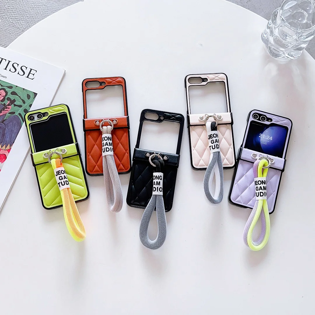 Custodia In Pelle 3D Per Samsung Galaxy Z Flip 3 Zflip3 Zflip4 Zflip5 Cover Per Telefono Samsung Z Flip 4 Z Flip 5 Flip5 Flip4 Cinturino A Mano