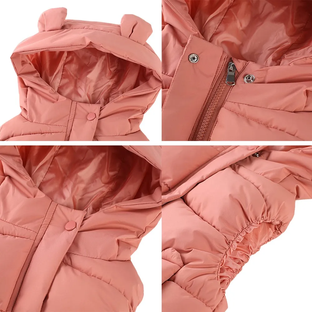 1-7Y Toddler Kids Hooded Waistcoats Cotton Padded Warm Vests