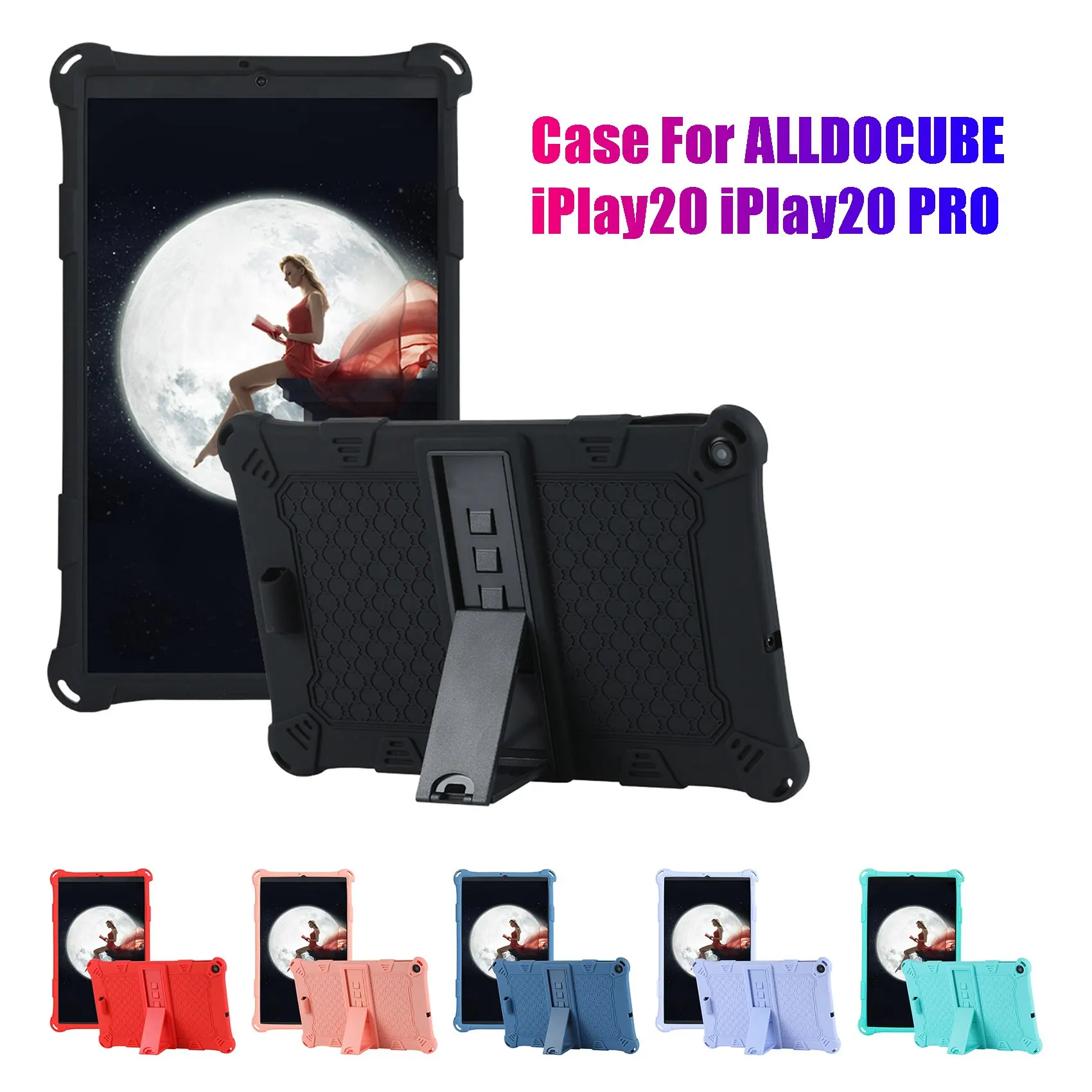 ALLDOIPlay20/IPlay20 PRO용 FUFU 태블릿 케이스 태블릿 스탠드 및 펜이 포함된 10.1인치 태블릿 실리콘 케이스(검은색)