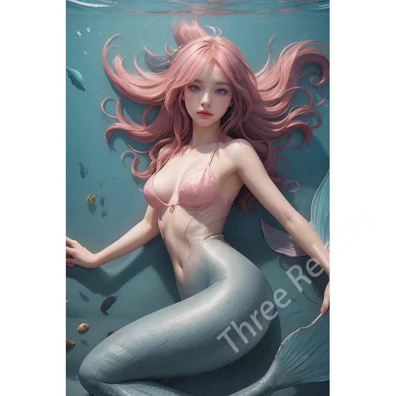 Póster autoadhesivo para pared Three Ratels QDD59 Youth Beauty Girl