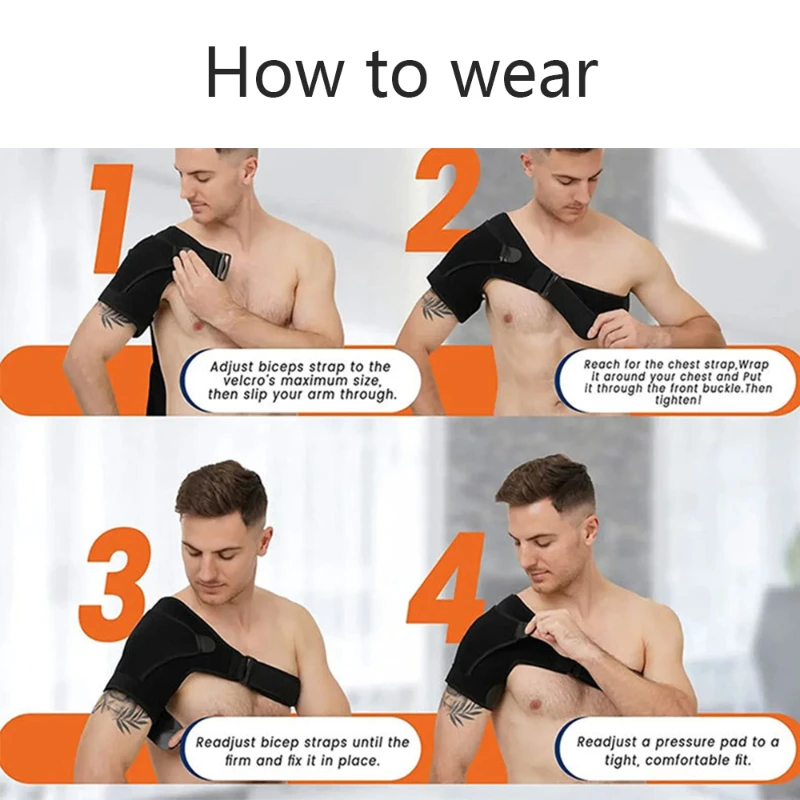Shoulder Support Brace for Men & Women, Adjustable Shoulder Brace for Torn Rotator Cuff, Tendonitis, Dislocation Left or Right 4