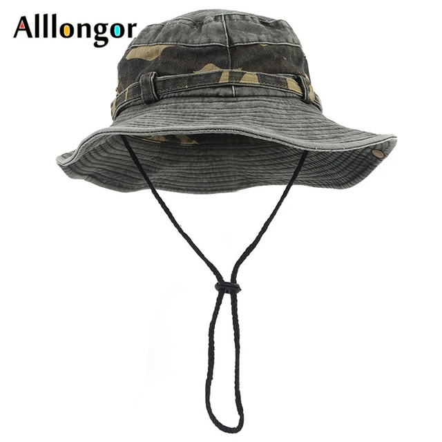 Fashion Retro Camouflage Bucket Hats Jungle Camo Fisherman Hat with Wide  Brim Sun Fishing Bucket Hat Camping Caps Cotton Caps - AliExpress