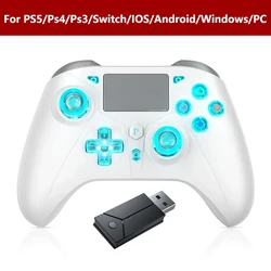 Wireless Gaming Controller with 6 - Axis Gyro, Dual Vibration, and Turbo Touchpad (1PC RGB For P5 P4)