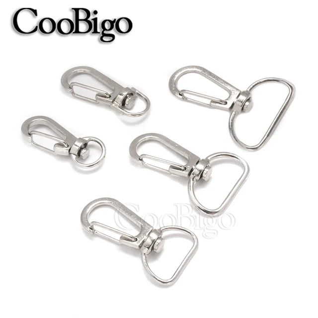 50 Pcs D-snap Hook Keychain Zinc Alloy Key Chain Hooks Rotary Key Ring Hooks